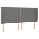 vidaXL sötétszürke szövet fejtámla szárnyakkal 203x23x118/128 cm