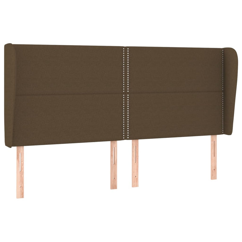 vidaXL sötétbarna szövet fejtámla szárnyakkal 203x23x118/128 cm