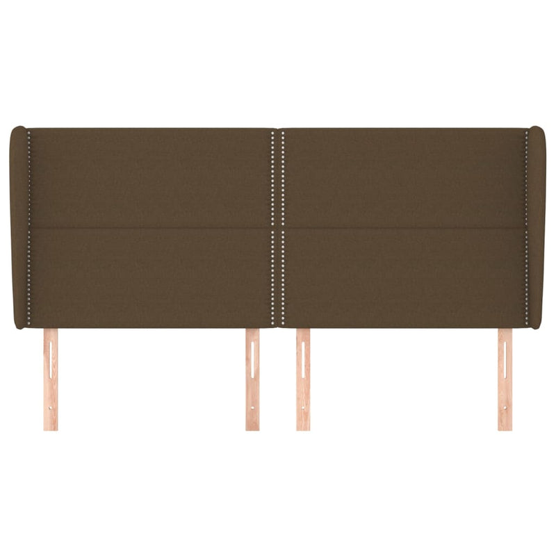 vidaXL sötétbarna szövet fejtámla szárnyakkal 203x23x118/128 cm