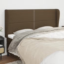 vidaXL sötétbarna szövet fejtámla szárnyakkal 203x23x118/128 cm