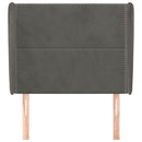 vidaXL sötétszürke bársony fejtámla szárnyakkal 83 x 23 x 118/128 cm