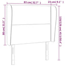 vidaXL sötétszürke bársony fejtámla szárnyakkal 83 x 23 x 118/128 cm