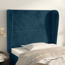 vidaXL sötétkék bársony fejtámla szárnyakkal 83 x 23 x 118/128 cm