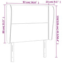 vidaXL sötétszürke bársony fejtámla szárnyakkal 93 x 23 x 118/128 cm