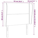 vidaXL sötétzöld bársony fejtámla szárnyakkal 93 x 23 x 118/128 cm