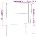 vidaXL sötétkék bársony fejtámla szárnyakkal 93 x 23 x 118/128 cm