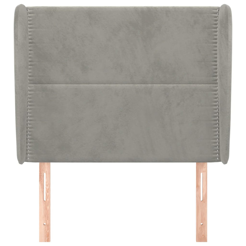 vidaXL világosszürke bársony fejtámla szárnyakkal103 x 23 x 118/128 cm