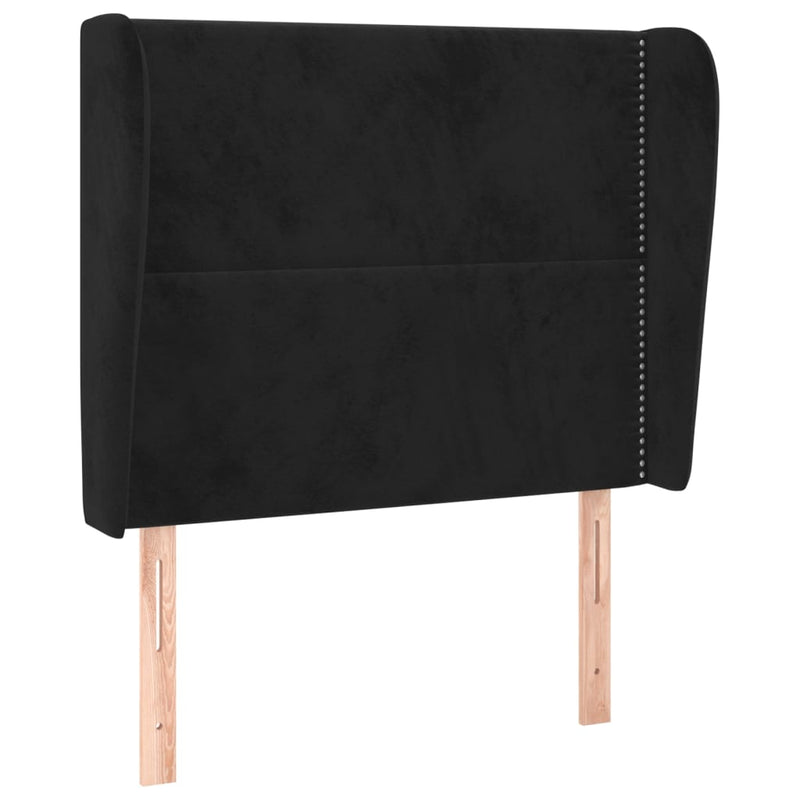 vidaXL fekete bársony fejtámla szárnyakkal 103 x 23 x 118/128 cm