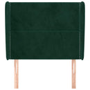 vidaXL sötétzöld bársony fejtámla szárnyakkal 103 x 23 x 118/128 cm