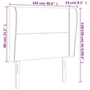 vidaXL sötétzöld bársony fejtámla szárnyakkal 103 x 23 x 118/128 cm
