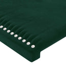 vidaXL sötétzöld bársony fejtámla szárnyakkal203x23x118/128 cm