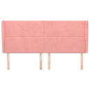 vidaXL rózsaszín bársony fejtámla szárnyakkal 203x23x118/128 cm