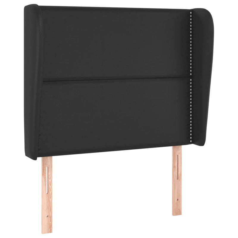 vidaXL fekete műbőr fejtámla szárnyakkal 83 x 23 x 118/128 cm