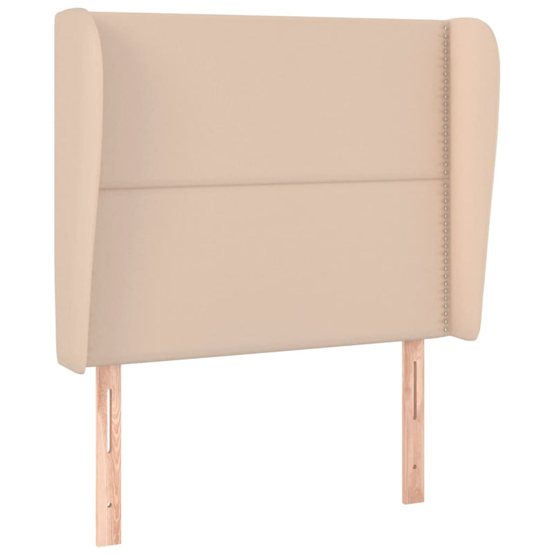 vidaXL cappuccino műbőr fejtámla szárnyakkal 93x23x118/128 cm