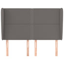 vidaXL szürke műbőr fejtámla szárnyakkal 147 x 23 x 118/128 cm