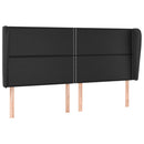 vidaXL fekete műbőr fejtámla szárnyakkal 203x23x118/128 cm