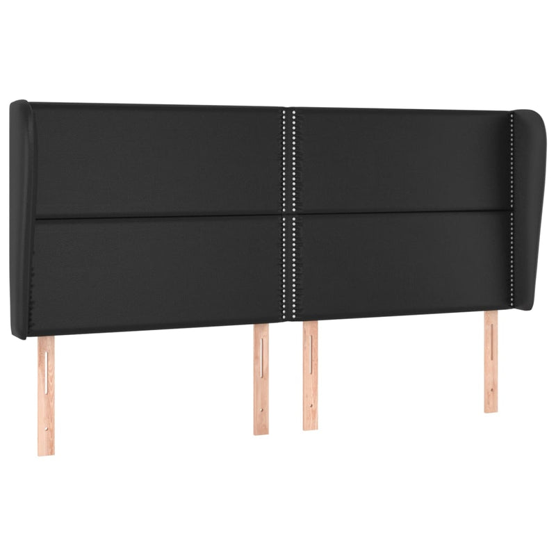 vidaXL fekete műbőr fejtámla szárnyakkal 203x23x118/128 cm