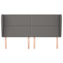 vidaXL szürke műbőr fejtámla szárnyakkal 203x23x118/128 cm