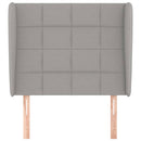 vidaXL világosszürke szövet fejtámla szárnyakkal 83 x 23 x 118/128 cm
