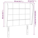vidaXL fekete szövet fejtámla szárnyakkal 83 x 23 x 118/128 cm