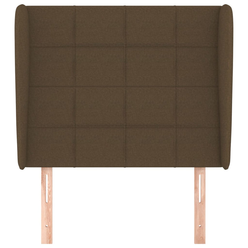 vidaXL sötétbarna szövet fejtámla szárnyakkal 83 x 23 x 118/128 cm
