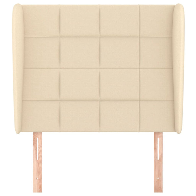vidaXL krémszínű szövet fejtámla szárnyakkal 83 x 23 x 118/128 cm