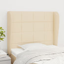 vidaXL krémszínű szövet fejtámla szárnyakkal 83 x 23 x 118/128 cm