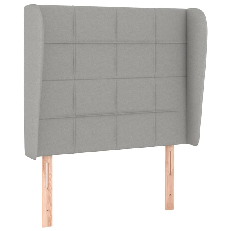 vidaXL világosszürke szövet fejtámla szárnyakkal 93 x 23 x 118/128 cm