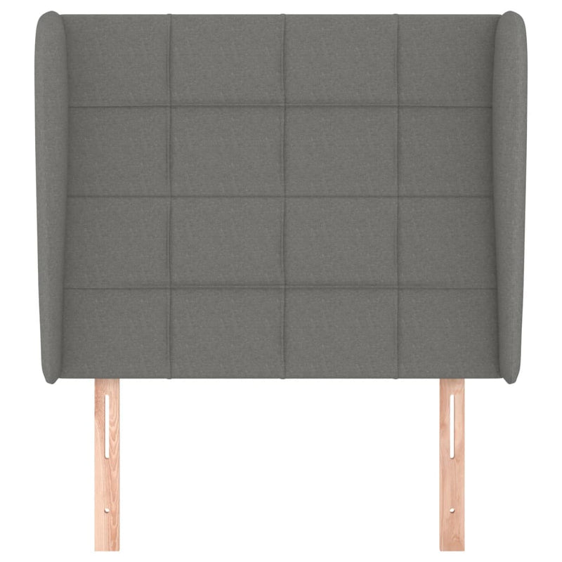 vidaXL sötétszürke szövet fejtámla szárnyakkal 93 x 23 x 118/128 cm