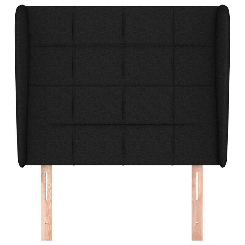 vidaXL fekete szövet fejtámla szárnyakkal 93 x 23 x 118/128 cm