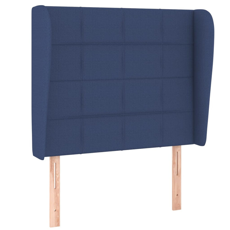 vidaXL kék szövet fejtámla szárnyakkal 93 x 23 x 118/128 cm