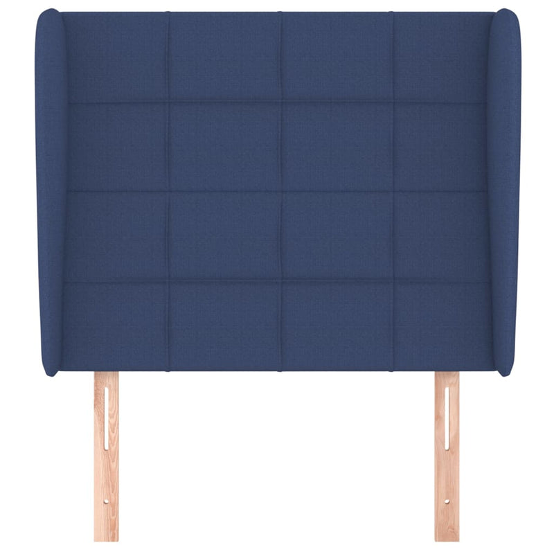 vidaXL kék szövet fejtámla szárnyakkal 93 x 23 x 118/128 cm