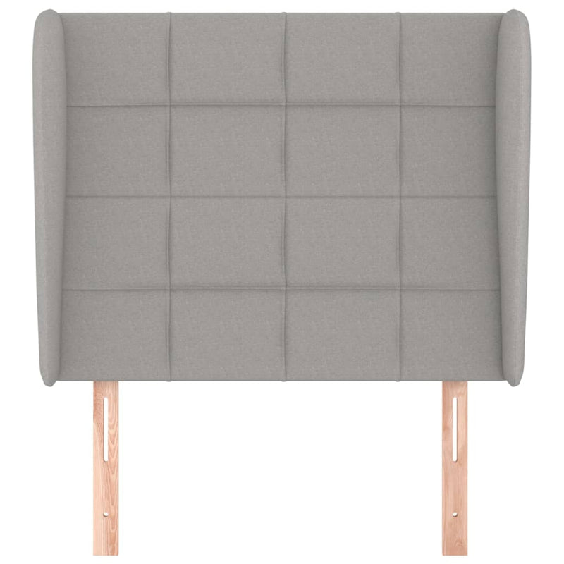 vidaXL világosszürke szövet fejtámla szárnyakkal 103 x 23 x 118/128 cm