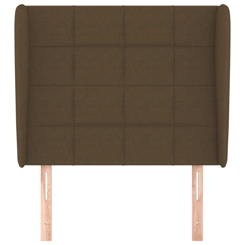 vidaXL sötétbarna szövet fejtámla szárnyakkal 103 x 23 x 118/128 cm