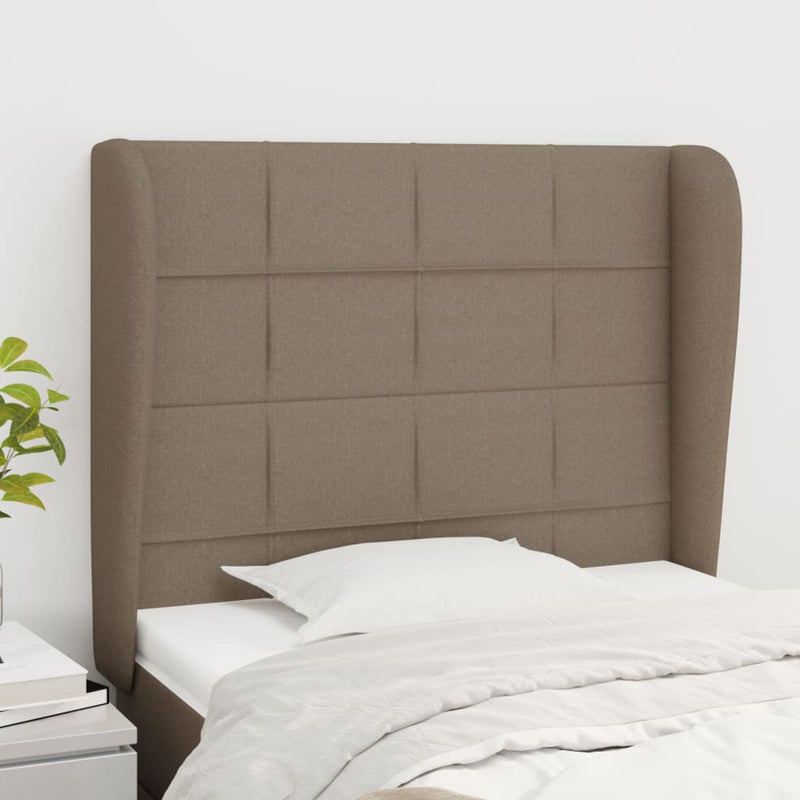 vidaXL tópszínű szövet fejtámla szárnyakkal 103 x 23 x 118/128 cm