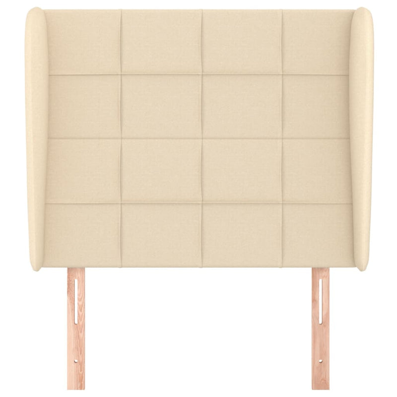 vidaXL krémszínű szövet fejtámla szárnyakkal 103 x 23 x 118/128 cm