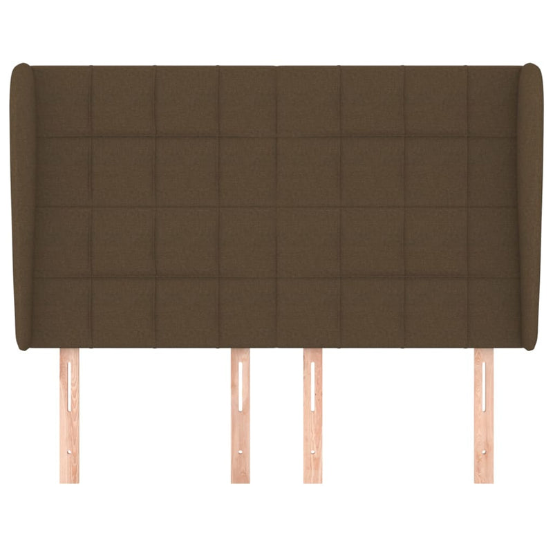 vidaXL sötétbarna szövet fejtámla szárnyakkal 147 x 23 x 118/128 cm