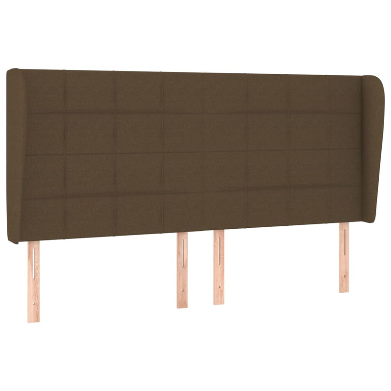 vidaXL sötétbarna szövet fejtámla szárnyakkal 163 x 23 x 118/128 cm