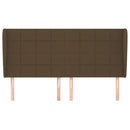 vidaXL sötétbarna szövet fejtámla szárnyakkal 163 x 23 x 118/128 cm