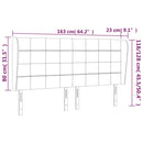 vidaXL krémszínű szövet fejtámla szárnyakkal 163 x 23 x 118/128 cm