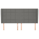 vidaXL sötétszürke szövet fejtámla szárnyakkal 183x23x118/128 cm