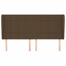 vidaXL sötétbarna szövet fejtámla szárnyakkal 183x23x118/128 cm