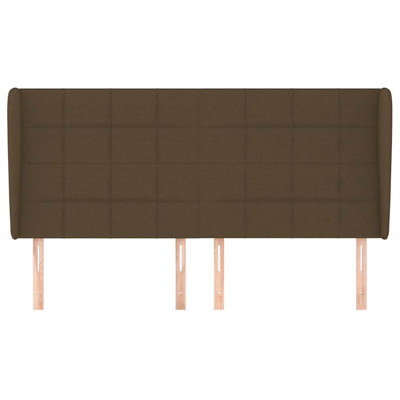 vidaXL sötétbarna szövet fejtámla szárnyakkal 183x23x118/128 cm