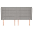 vidaXL világosszürke szövet fejtámla szárnyakkal 203x23x118/128 cm