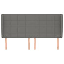 vidaXL sötétszürke szövet fejtámla szárnyakkal 203x23x118/128 cm