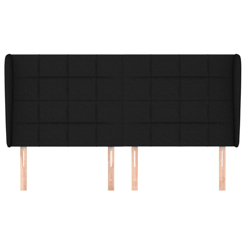 vidaXL fekete szövet fejtámla szárnyakkal 203x23x118/128 cm