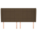vidaXL sötétbarna szövet fejtámla szárnyakkal 203x23x118/128 cm