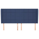 vidaXL kék szövet fejtámla szárnyakkal 203x23x118/128 cm