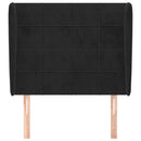 vidaXL fekete bársony fejtámla szárnyakkal 83 x 23 x 118/128 cm