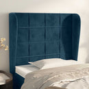 vidaXL sötétkék bársony fejtámla szárnyakkal 83 x 23 x 118/128 cm